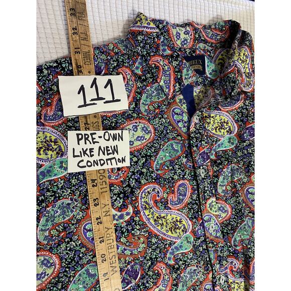 Men's CREMIEUX PREMIUM DENIM Colors Paisley STRETCH Shirt XXL - Picture 5 of 8